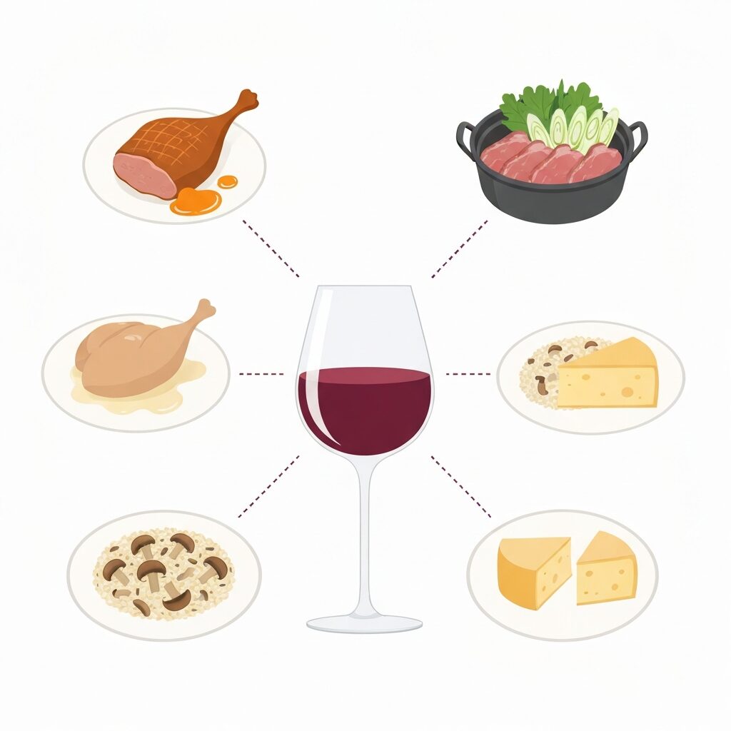 ヴォルネイに合う料理のペアリング図解